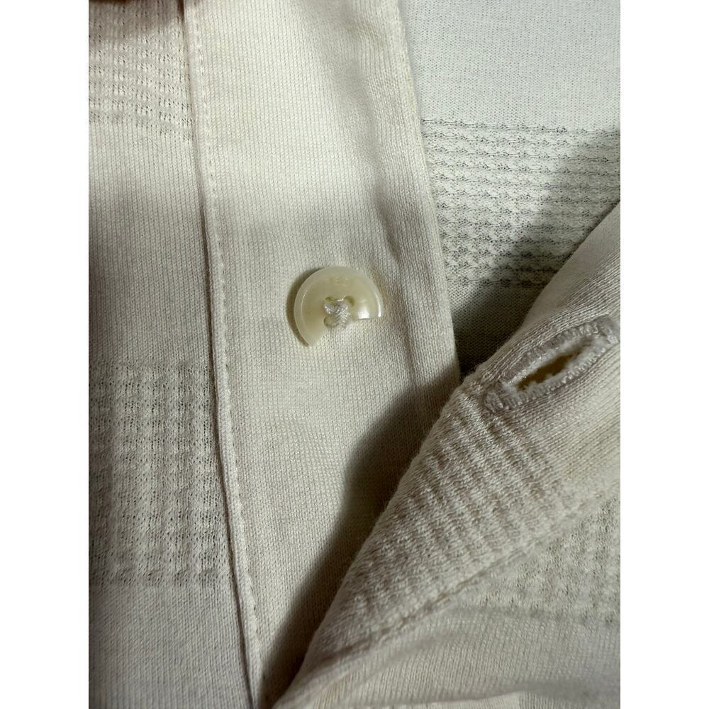 Ted Baker London Men’s Polo Shirt Size 7 (XL) White Textured Stripe Cotton Blend - Picture 7 of 8